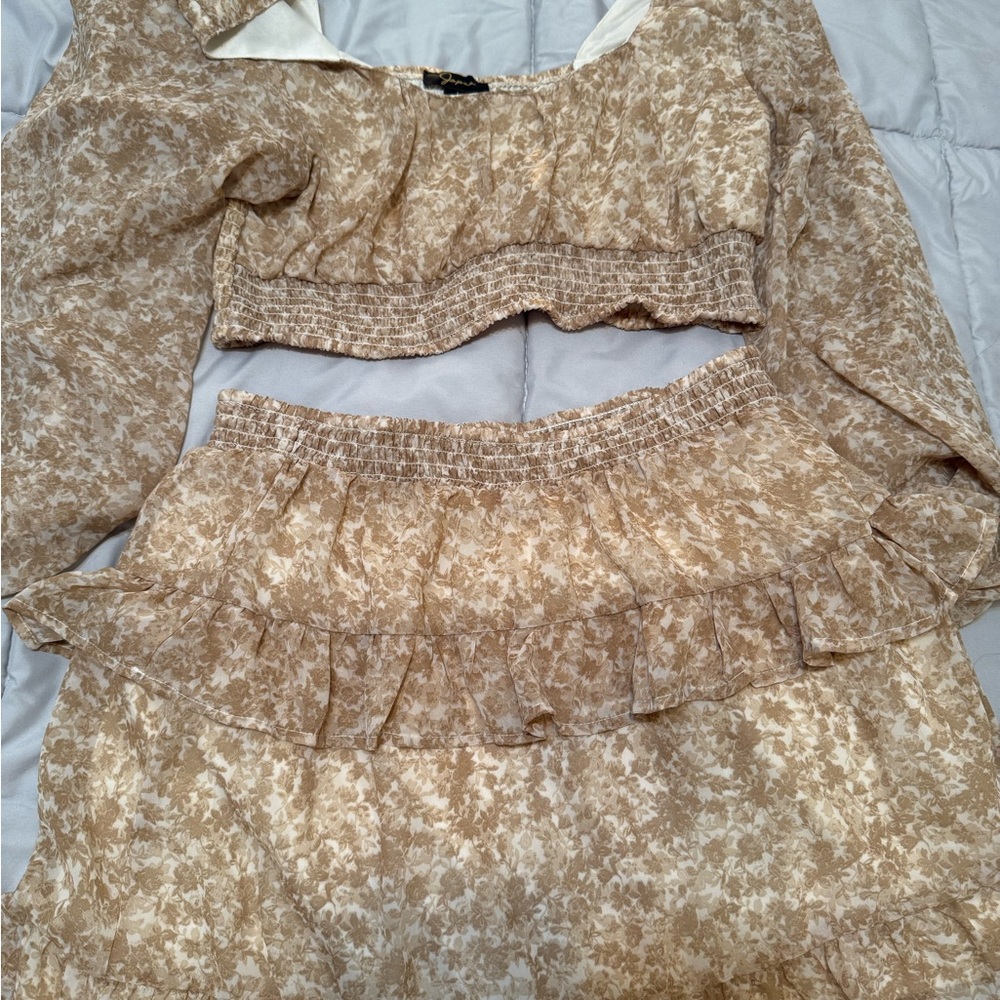 Floral Tan Skirt